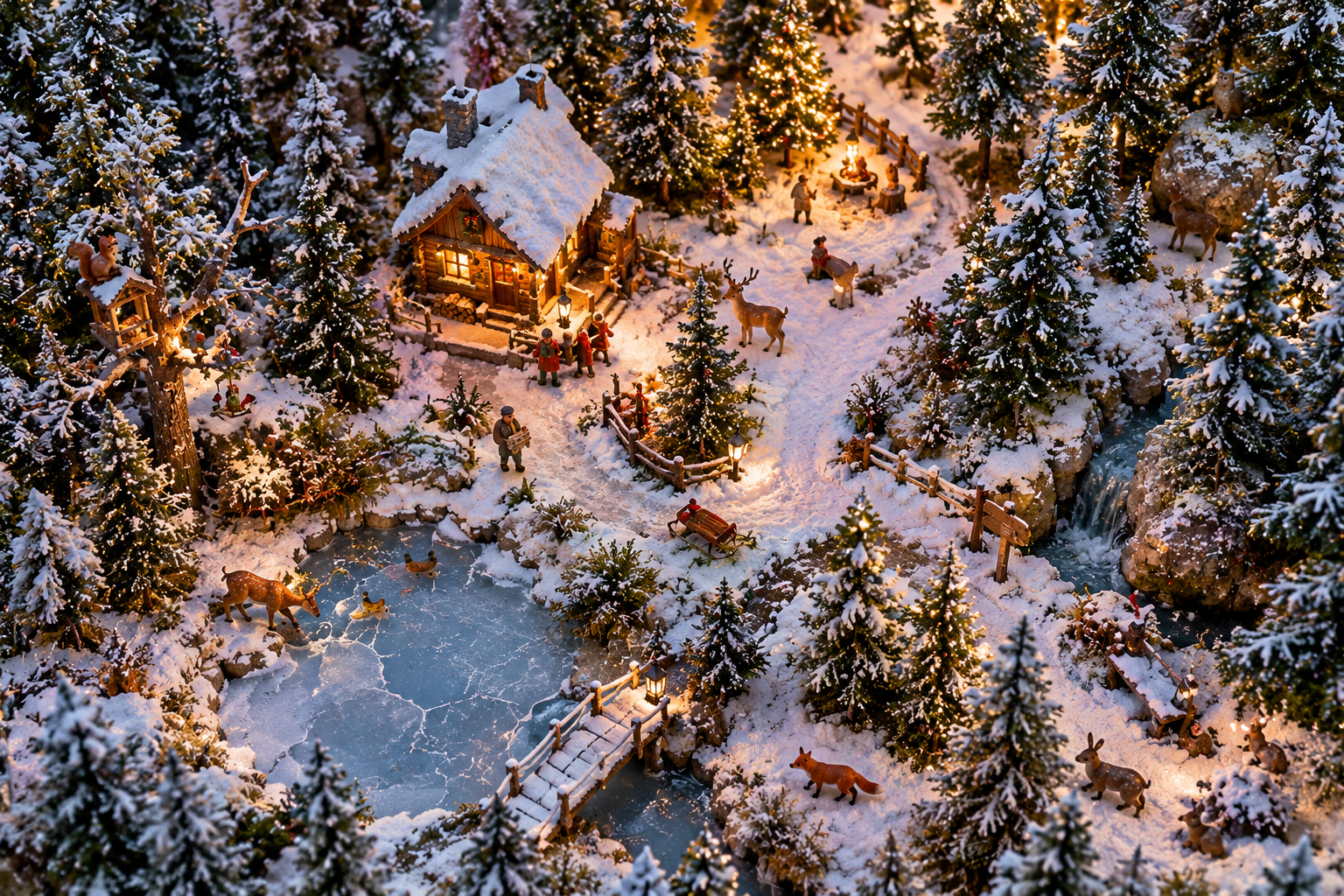 Weihnachtsdorfszenarien: Verwunschener Winterwald